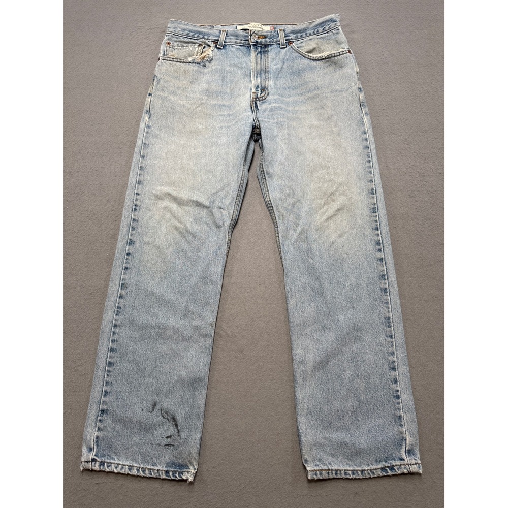 Y2K Levi's 505 Jeans Men's 34x30 Blue Light Wash Regular Fit Straight High Rise